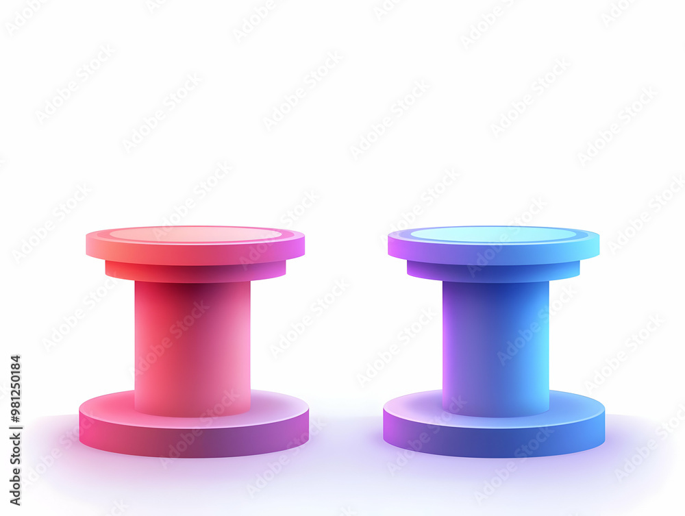 Flat Holographic Political Debate Podiums Concept: Empty Wide Shot with Party Colors and Customizable Candidate Name Space in Vector Illustration Flat Holographic Political Debate Podiums Concept: Empty Wide Shot with Party Colors and Customizable Candidate Name Space in Vector Illustration