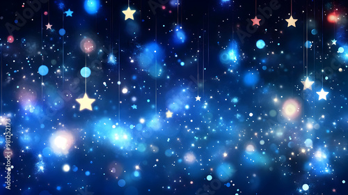 Sparkling Stars with Bokeh Lights: A Beautiful Night Sky Background