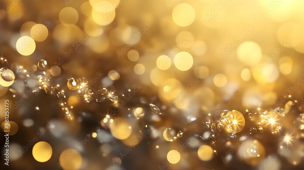 Sparkling Golden Bokeh Background with Shimmering Lights Sparkling Golden Bokeh Background with Shimmering Lights