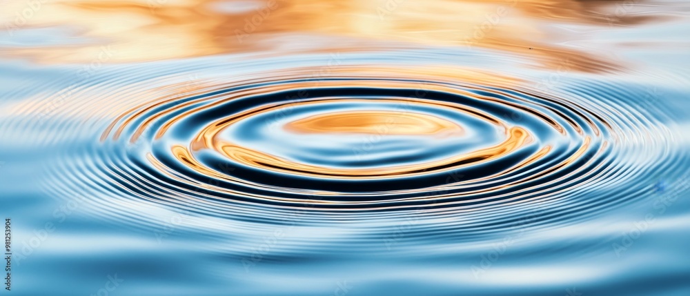 Water Ripples and Reflection, circular, abstract patterns created by ...