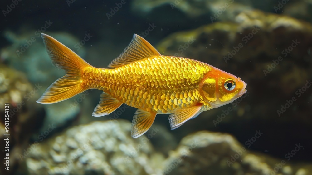 Golden Barb: A Golden Barb with a golden-yellow hue Golden Barb: A Golden Barb with a golden-yellow hue