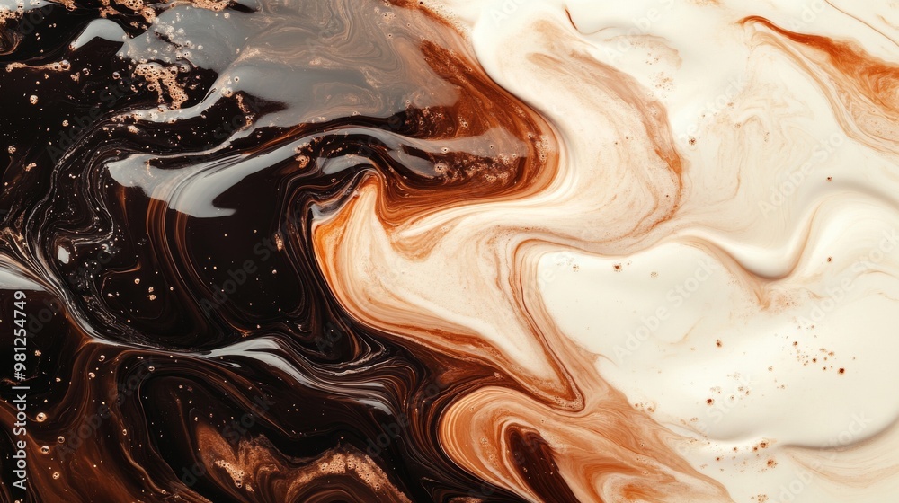 Abstract Swirling Brown and White Liquid Abstract Swirling Brown and White Liquid