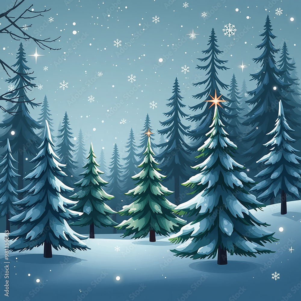 Obraz premium Winter landscape with trees