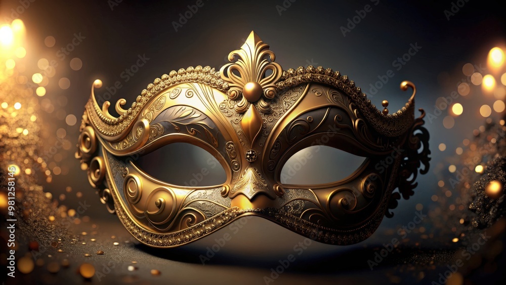 Masquerade mask with intricate gold detailing, mask, masquerade, gold, decorative, party, costume, mysterious Masquerade mask with intricate gold detailing, mask, masquerade, gold, decorative, party, costume, mysterious