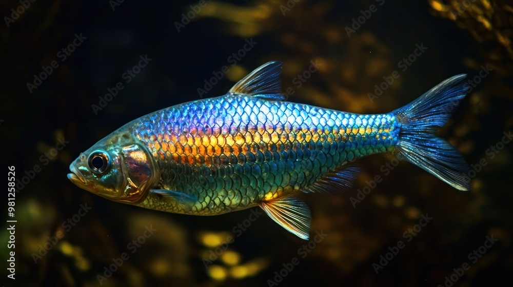 Rainbowfish: A Rainbowfish with its shimmering Rainbowfish: A Rainbowfish with its shimmering