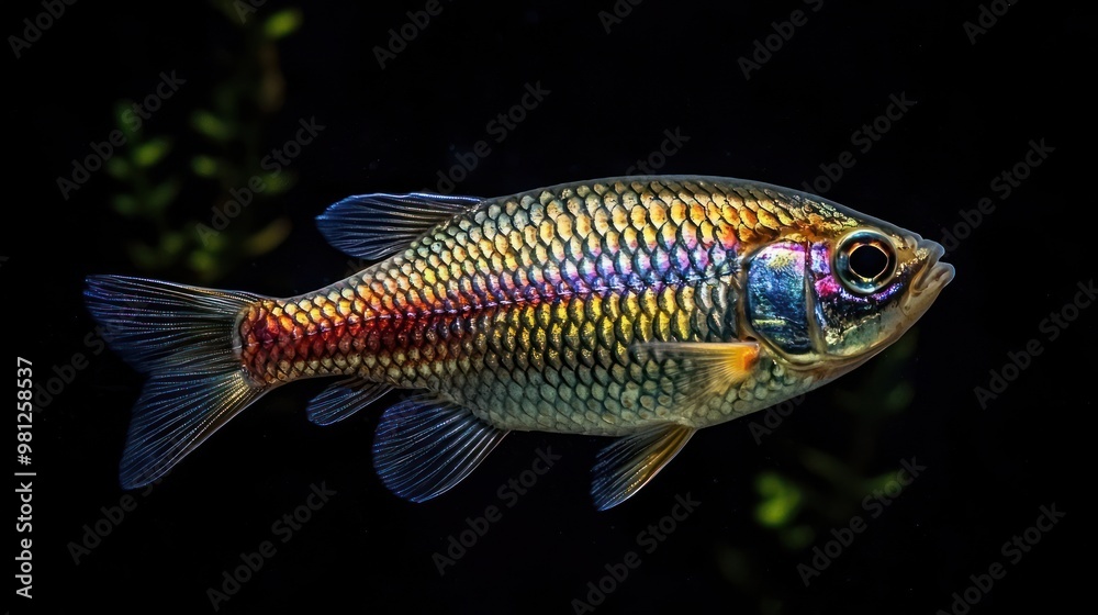 Rainbowfish: A Rainbowfish with its shimmering Rainbowfish: A Rainbowfish with its shimmering