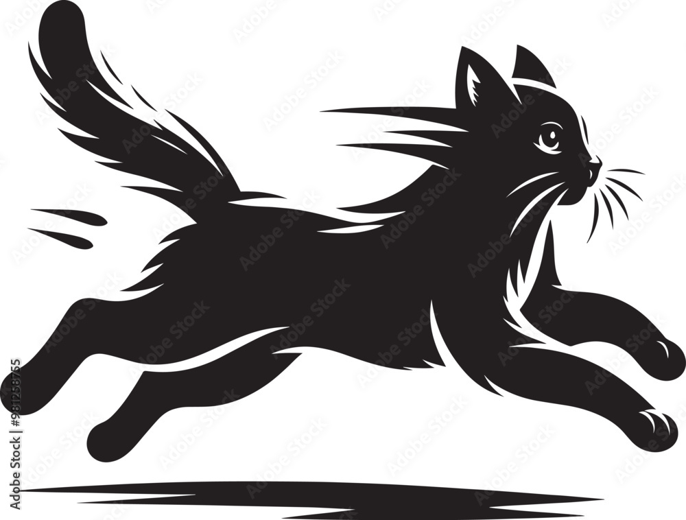 Cat Silhouette isolated on a white background Minimalist cute cat vector shape Cat Silhouette isolated on a white background Minimalist cute cat vector shape