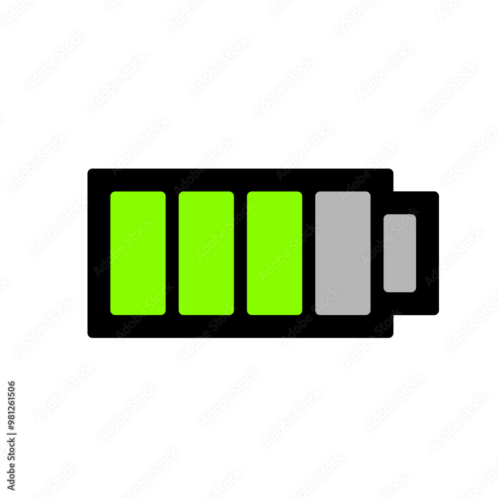 battery icon vector symbol of power charge, simple battery icon battery icon vector symbol of power charge, simple battery icon
