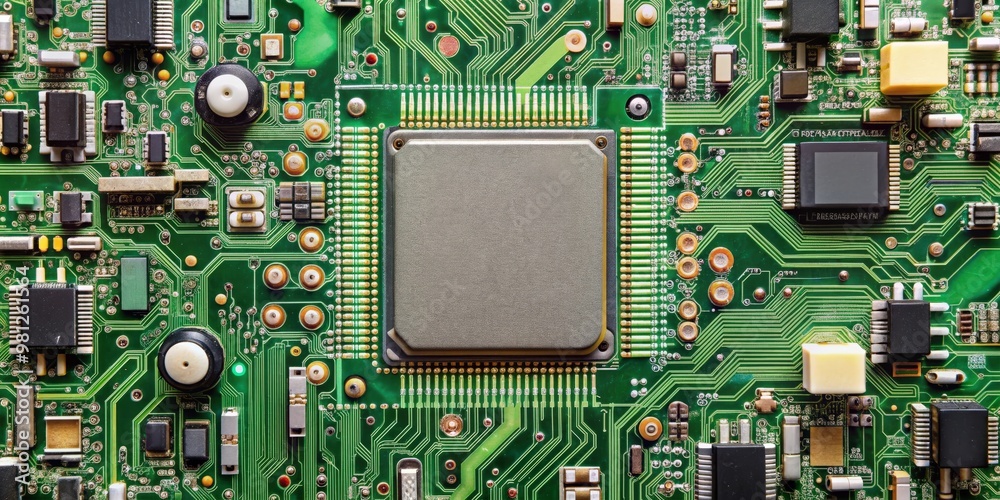 Circuit board with electronic components , technology, motherboard, computer, hardware, electric, connection Circuit board with electronic components , technology, motherboard, computer, hardware, electric, connection