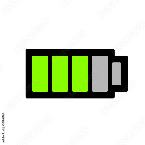 battery icon vector symbol of power charge, simple battery icon 