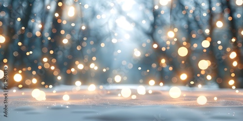 Magical Sparkling Lights Illuminating a Snowy Forest Wonderland