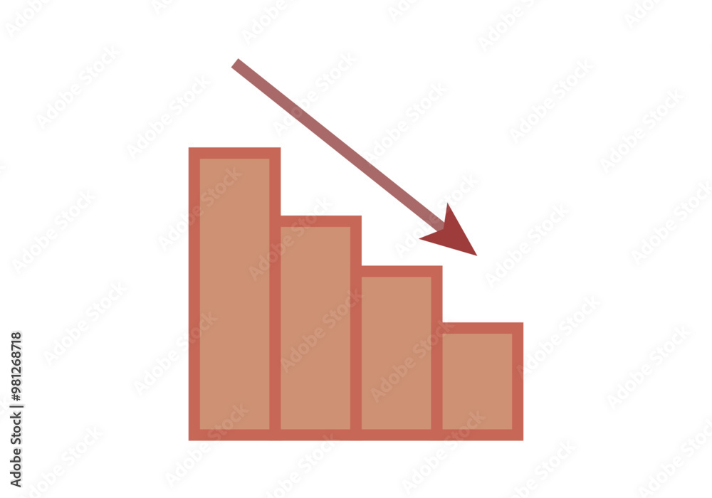 Gráfico de barras rojo en crisis 