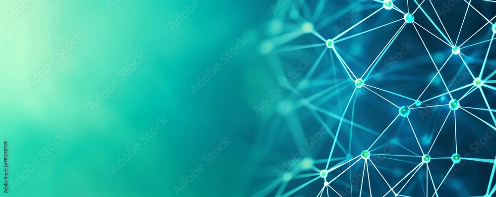 High-tech background with connected lines and dots, digital network layout, glowing blue and green colors, soft lighting, balanced composition, futuristic feel High-tech background with connected lines and dots, digital network layout, glowing blue and green colors, soft lighting, balanced composition, futuristic feel
