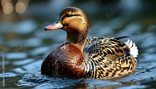 Common Eider Resting Along the Serene Coastline of Noss in the Shetland Islands photo