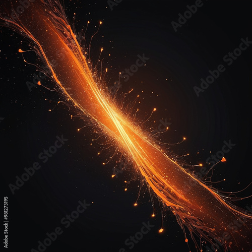 Abstract beautiful creeping fire background texture Bright glowing waves of electric fire neon energy lines photo