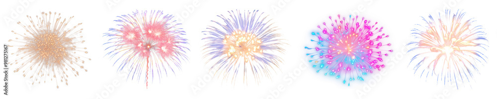 Celebration firework png cut out element set Celebration firework png cut out element set