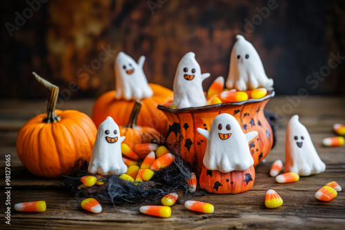 halloween pumpkin and witch gosh photo