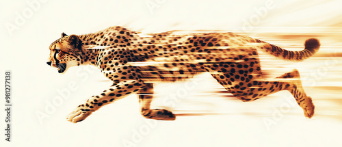 Craft a dynamic composition of a sprinting cheetah photo