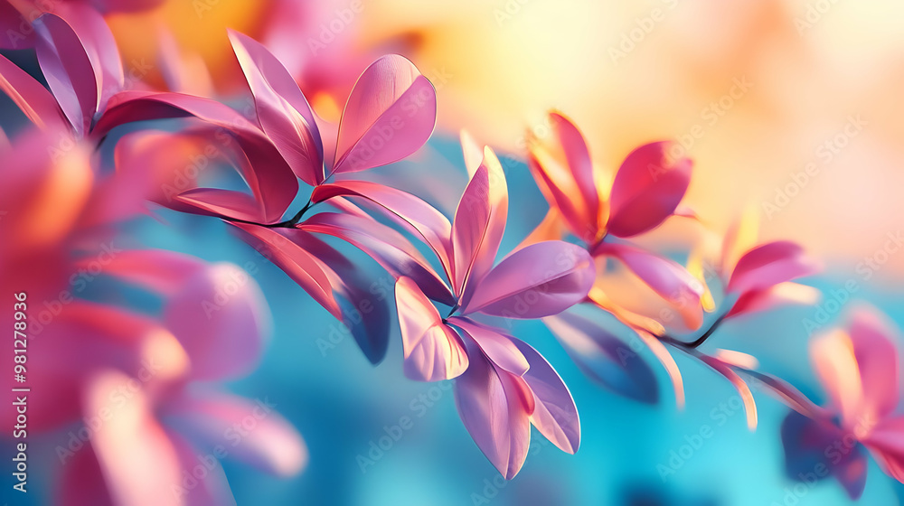 Pink Leaves with a Soft Blurred Background Pink Leaves with a Soft Blurred Background