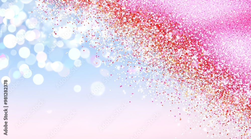 Fototapeta premium Abstract Pink and Blue Glitter with Bokeh Lights
