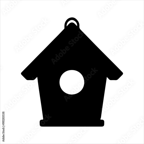 Black wooden birdhouse silhouette vector illustration design on white background.