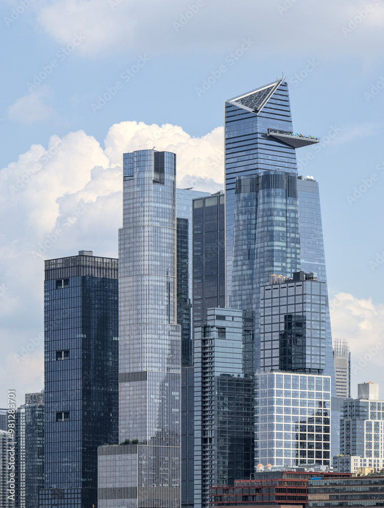 midtown manhattan west side skyline (close up of hudson buildings skycraper) yards nyc new york city waterfront metropolis urban towers midtown manhattan west side skyline (close up of hudson buildings skycraper) yards nyc new york city waterfront metropolis urban towers