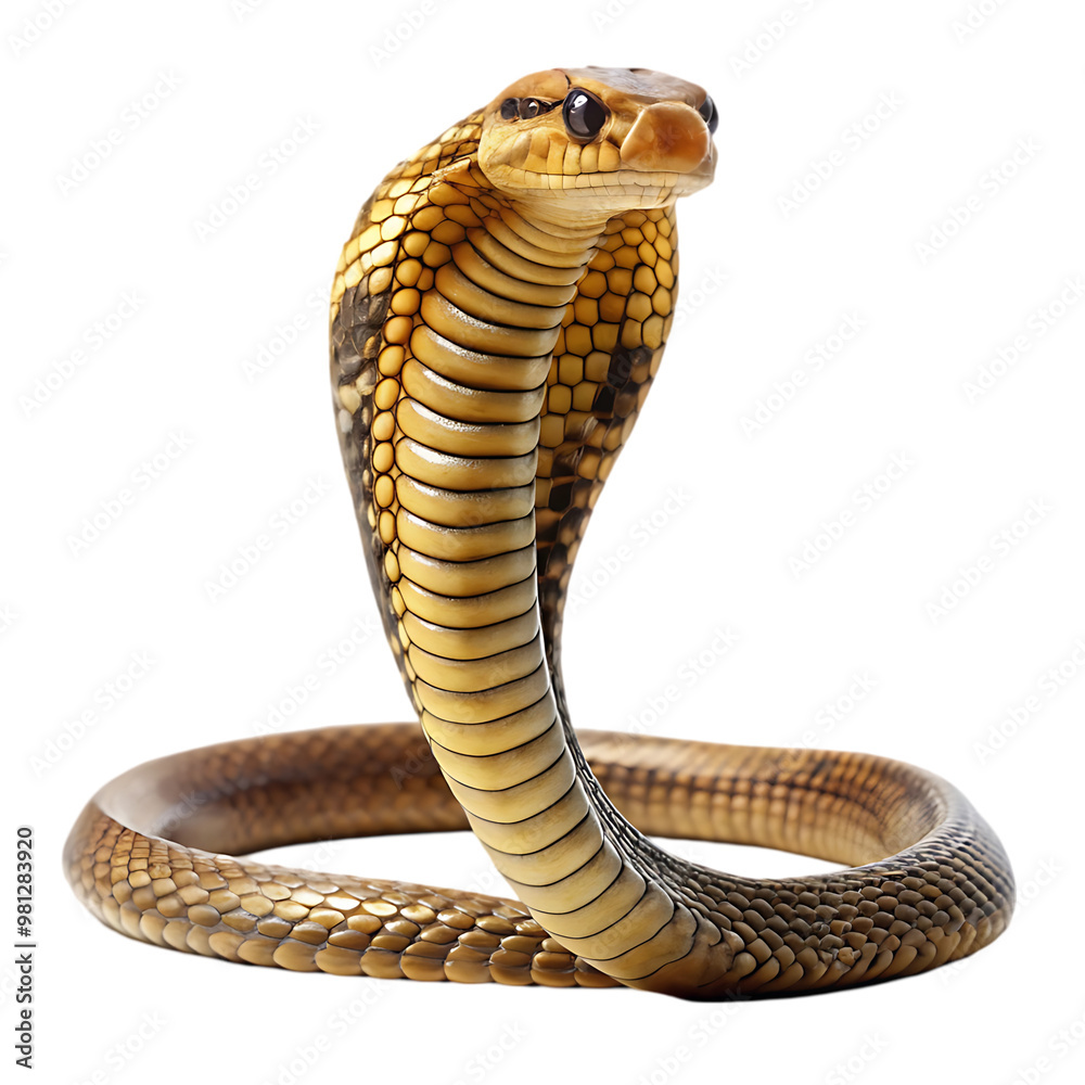 Fototapeta premium King cobra a snake on transparent background