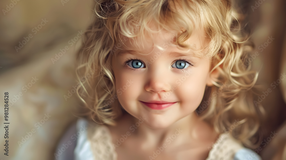 Female portrait of a charming three-year-old child with a beautiful smile Female portrait of a charming three-year-old child with a beautiful smile