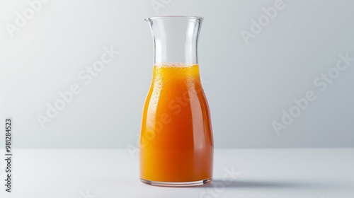 Freshly Squeezed Juice in a Carafe Isolated on White Background