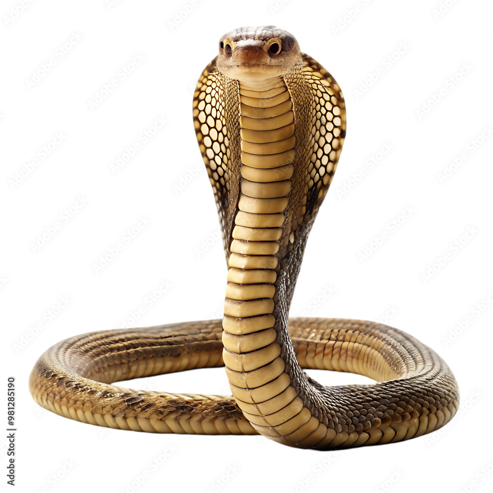Fototapeta premium King cobra a snake on transparent background