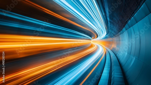 Radiating Neon Light Burst, futuristic flashes, Motion lights,  Colorful Streaks on Dark Background