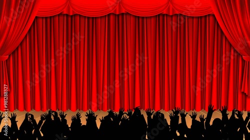 Curtain opening and closing animation