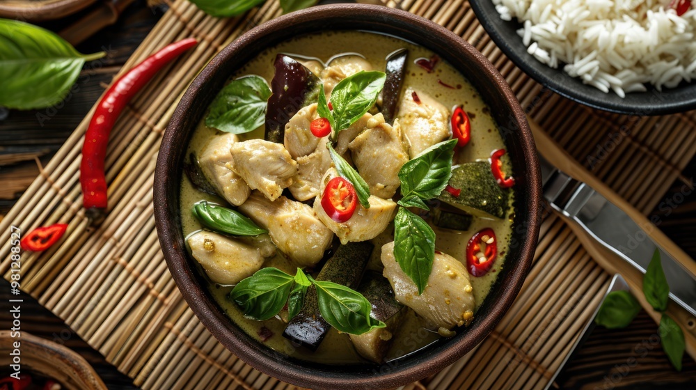Delicious Thai Green Curry with Chicken and Vegetables Delicious Thai Green Curry with Chicken and Vegetables