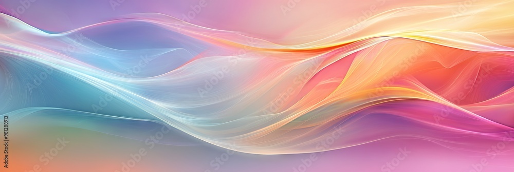Elegant and Dreamy Abstract Colorful Background with Soft Waves - AI generated illustration. Elegant and Dreamy Abstract Colorful Background with Soft Waves - AI generated illustration.
