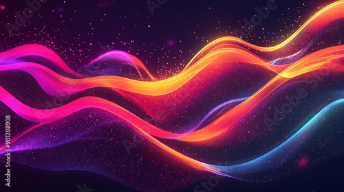 Radiating Neon Light Burst, futuristic flashes, Motion lights, Colorful Streaks on Dark Background