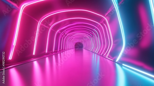 Radiating Neon Light Burst, futuristic flashes, Motion lights, Colorful Streaks on Dark Background