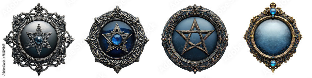 Witch’s Mirror - Reflector for divination and protection Isolated on Clear White Background Highly Detailed Witch’s Mirror - Reflector for divination and protection Isolated on Clear White Background Highly Detailed