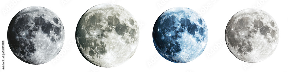 Full Moon - Source of energy and illumination Isolated on Clear White Background Highly Detailed Full Moon - Source of energy and illumination Isolated on Clear White Background Highly Detailed