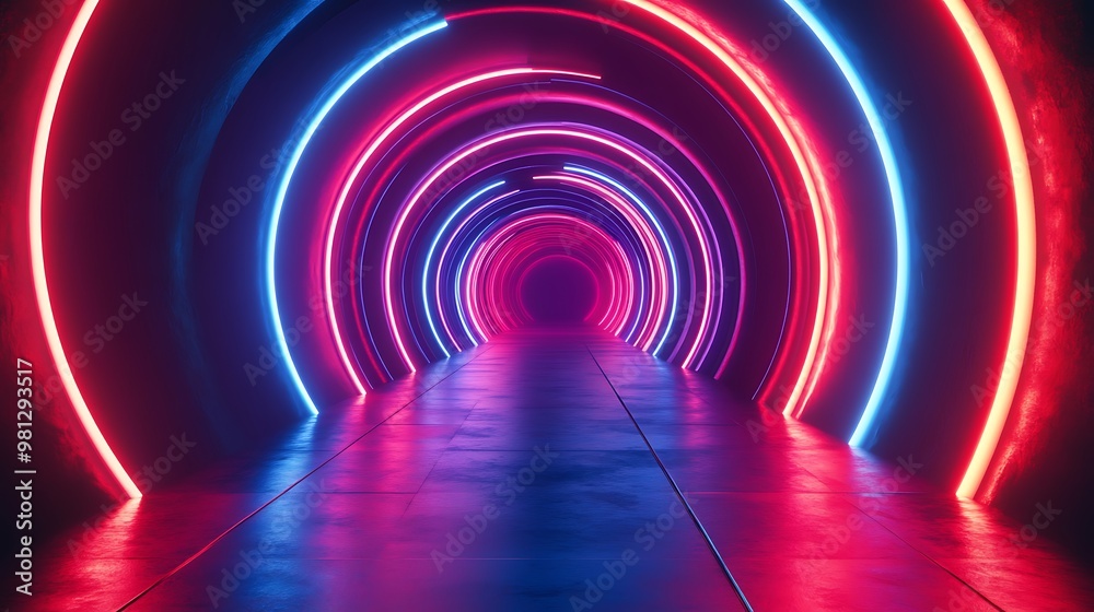 Radiating Neon Light Burst, futuristic flashes, Motion lights,  Colorful Streaks on Dark Background