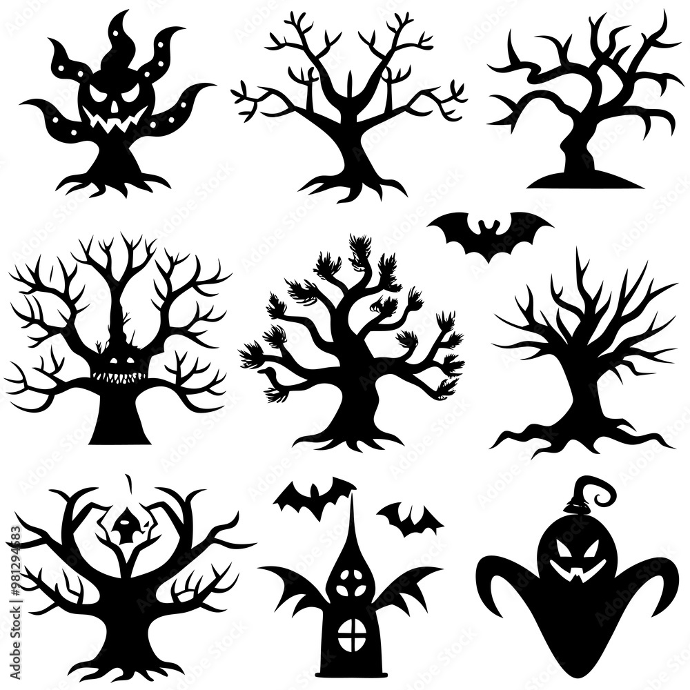 Set of halloween elements Set of halloween elements
