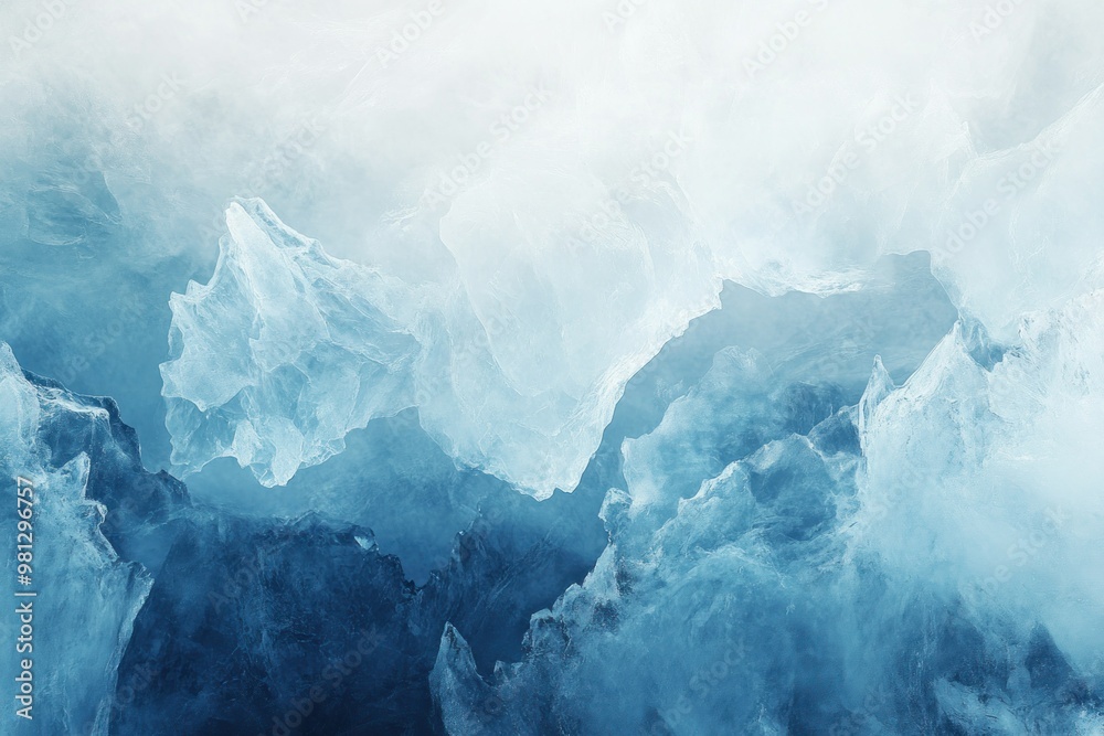 Abstract View of Crystalline Ice Formations Abstract View of Crystalline Ice Formations