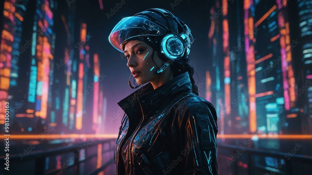 a dazzlingly futuristic satellite hacker her image a dazzlingly futuristic satellite hacker her image