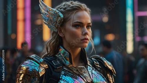 a digitally enhanced valkyrie stands tall and image