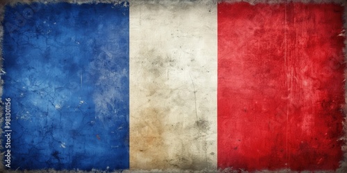 Grunge Flag of France with distressed and aged look , grunge, flag, France, distressed, vintage, retro, patriotic, national