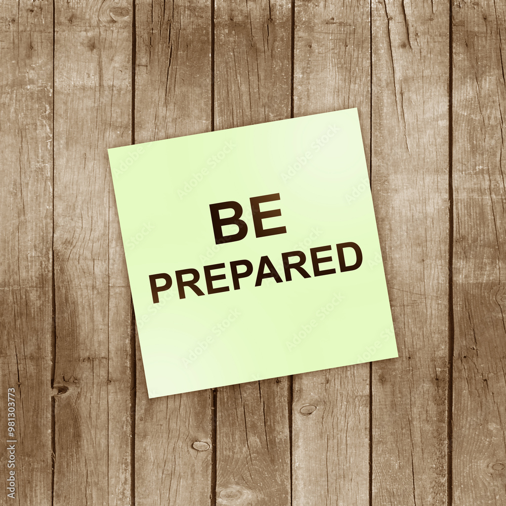 A black and white sign that says be prepared on white A black and white sign that says be prepared on white