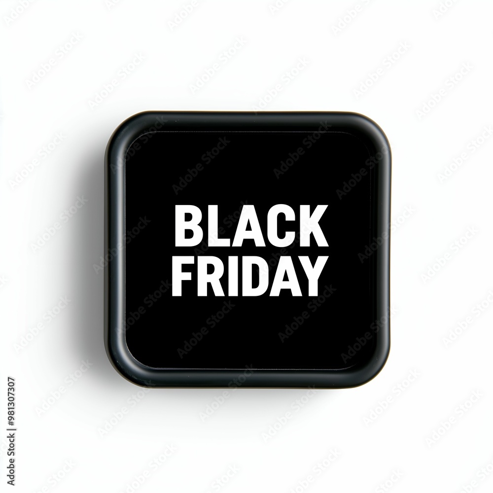 Black Friday Button with Minimalist Black and White Design Black Friday Button with Minimalist Black and White Design