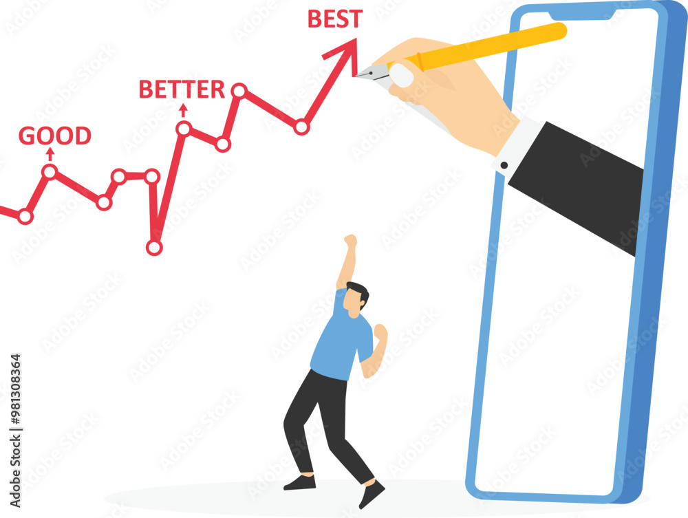 Good, better, best. Modern vector illustration in flat style

