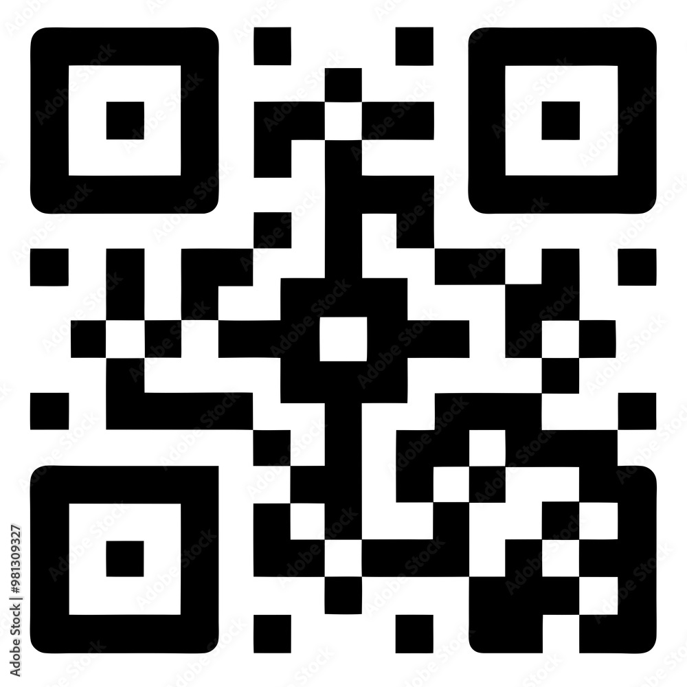 QR code silhouette icon on white background with copy space QR code silhouette icon on white background with copy space