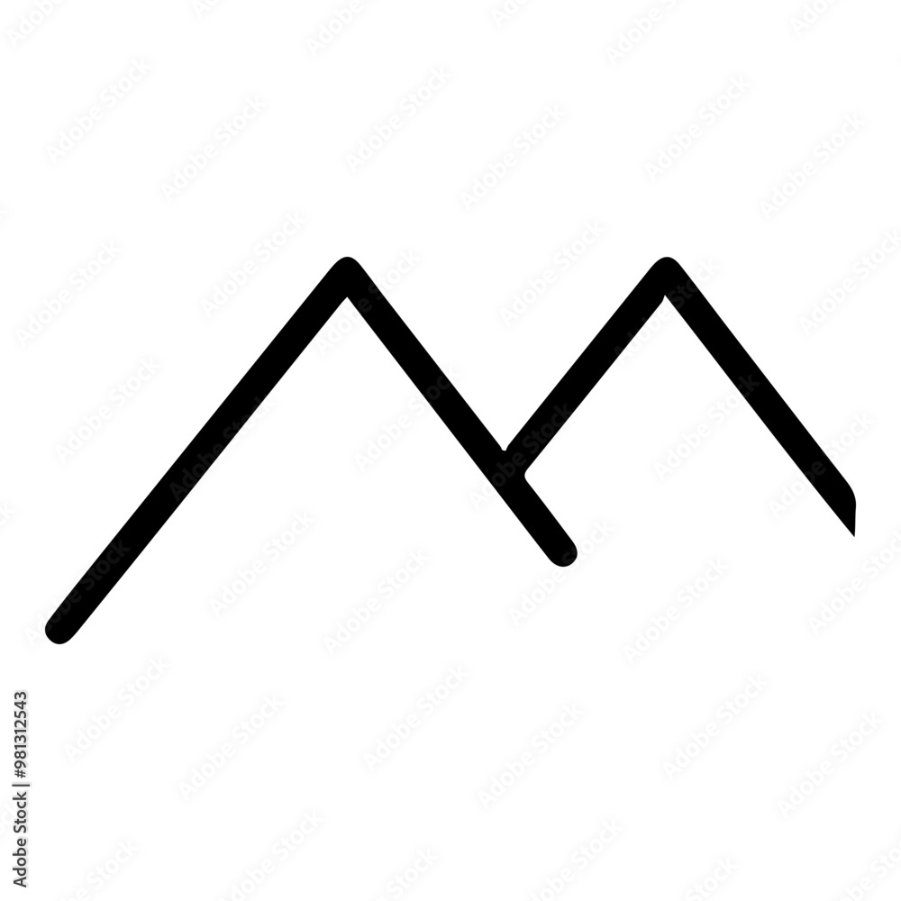 Mountain illustration vector flat icon. Mountain illustration vector flat icon.