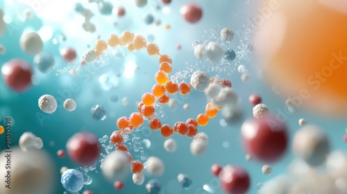 A visually engaging illustration depicting the process of molecular synthesis, showcasing the steps involved in creating a new compound from existing molecules.